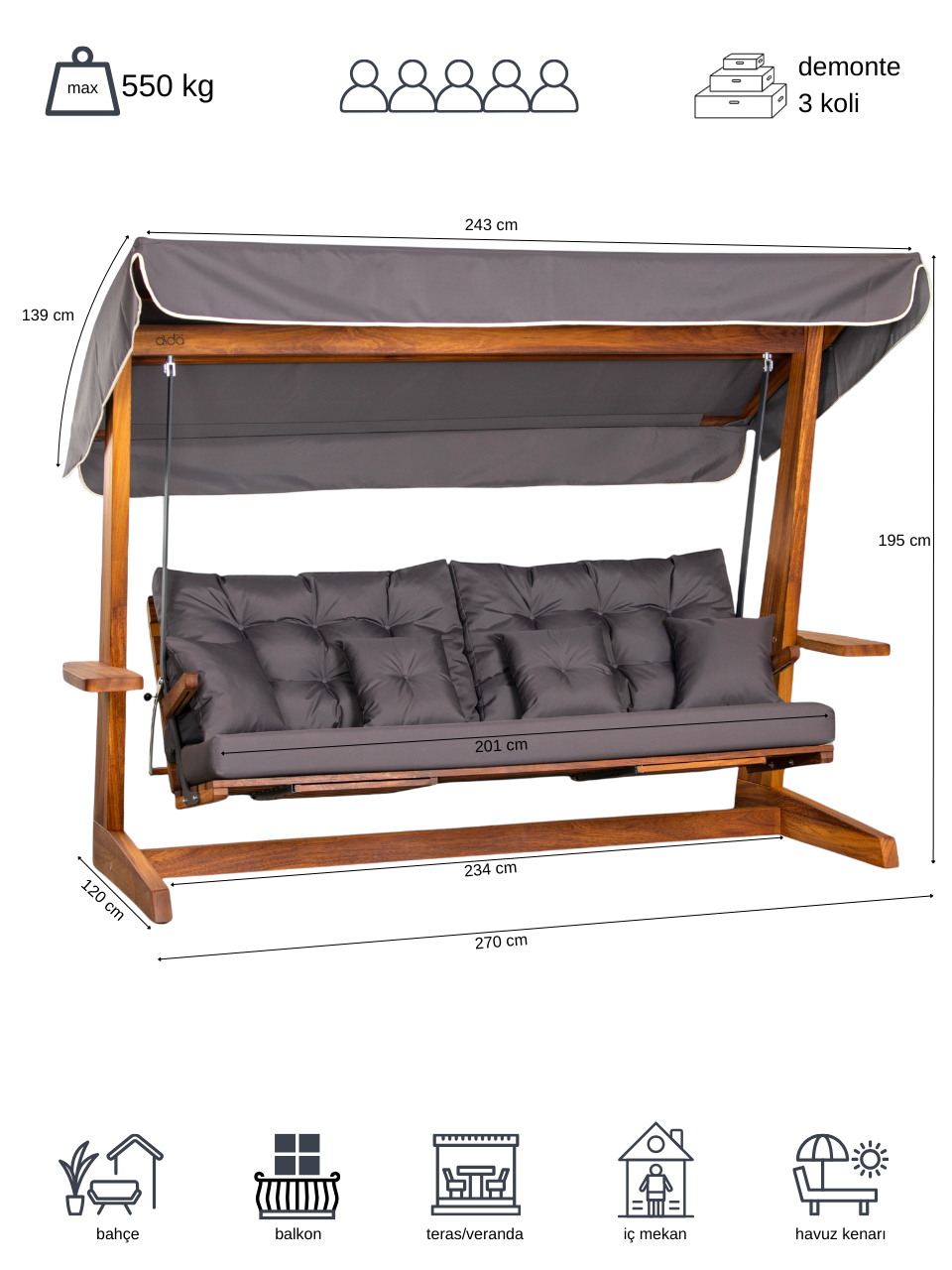 Luna Deluxe 2600 Salıncak