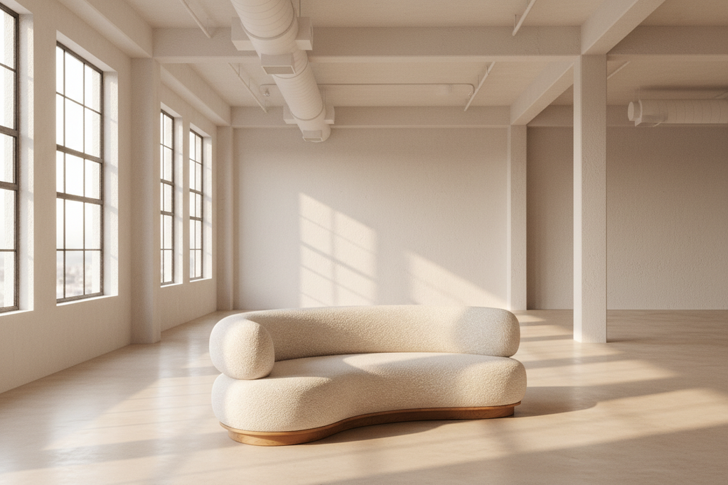 Dunson Koltuk - Modern Kavisli Ahşap Tabanlı Kanepe | Tarzdeco