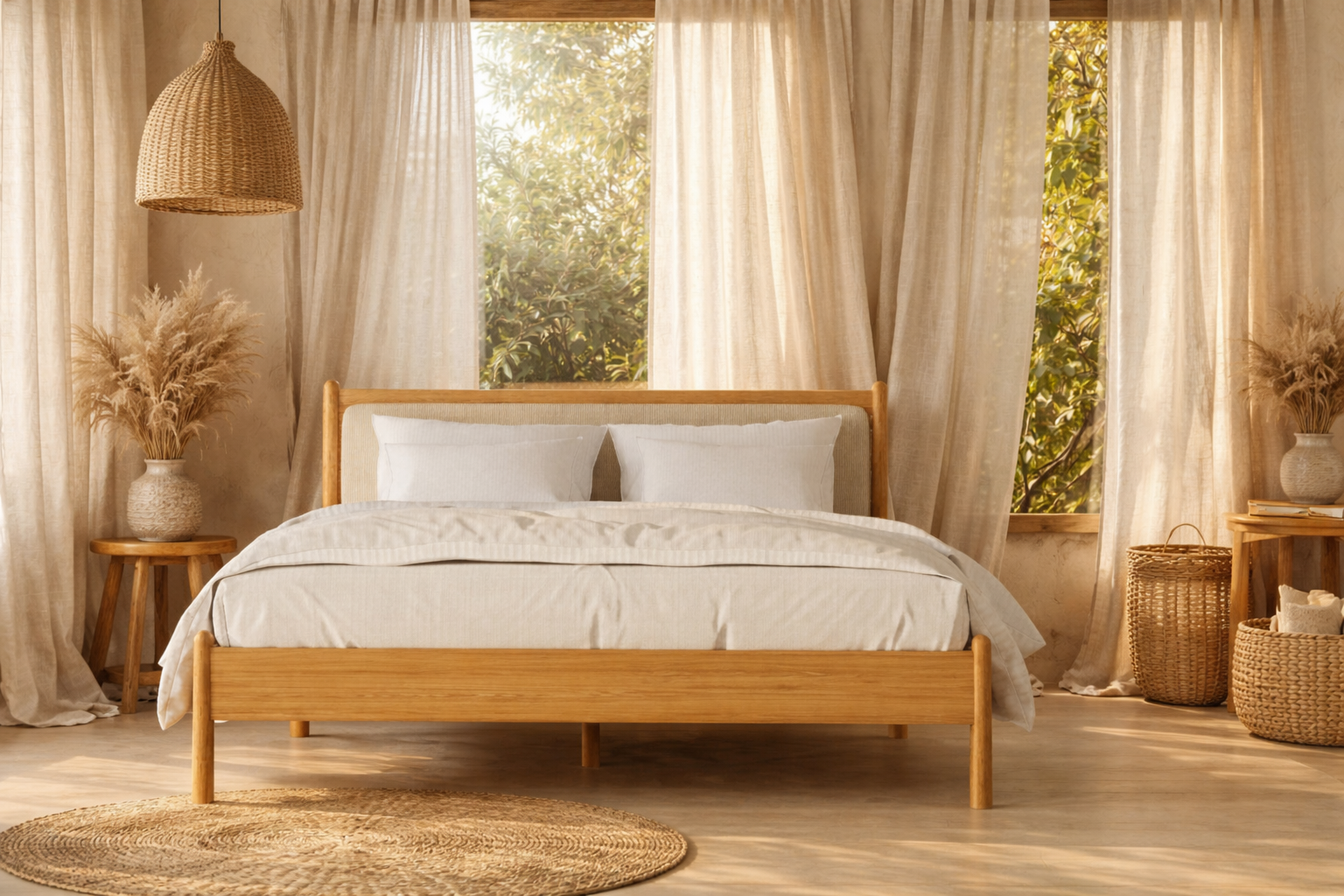 Lina Masif Ahşap Karyola – 160x200