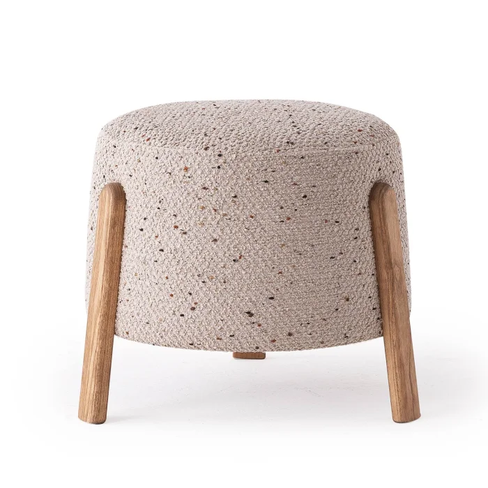 Harmony Puf - Modern Ahşap Ayaklı Yuvarlak Puf | Tarzdeco